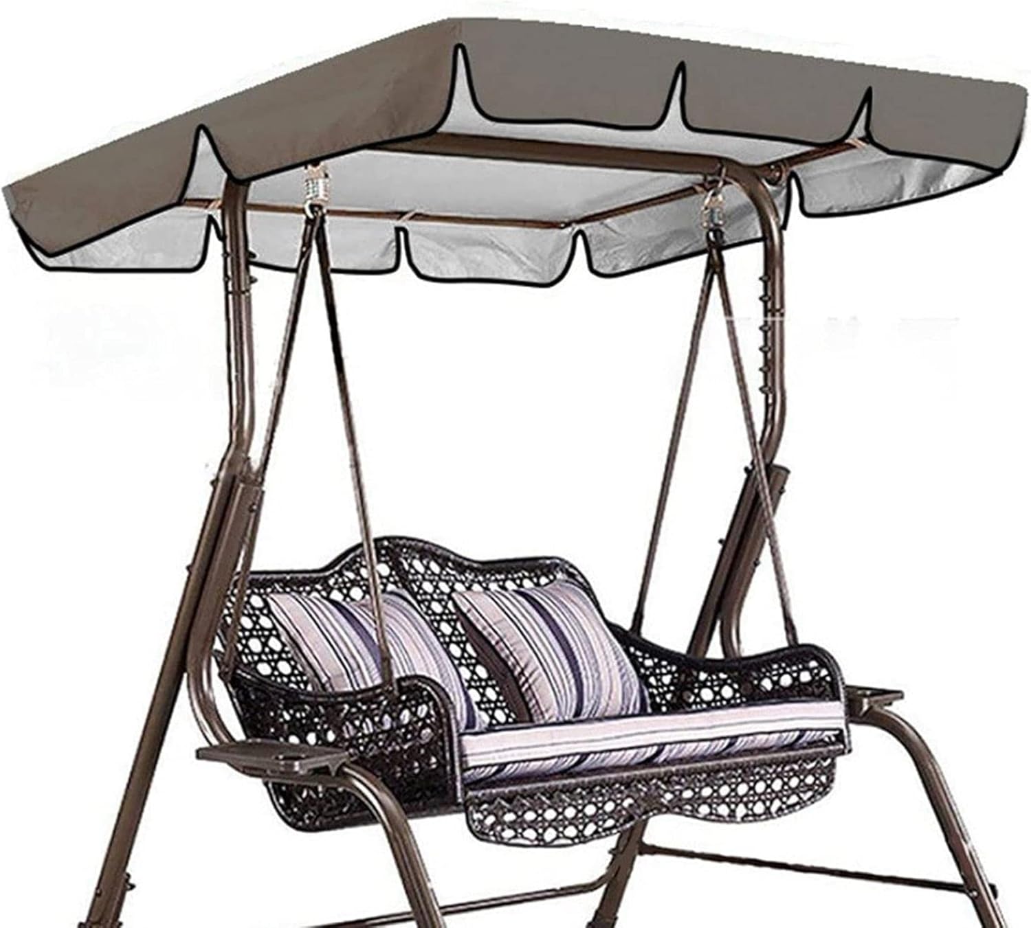 Replacement Canopy for Swing Seat, Swing Canopy Cover 3 Seater, Patio Hammock Cover, Outdoor UV Proof Waterproof Swing Seat Cover - Cover Only