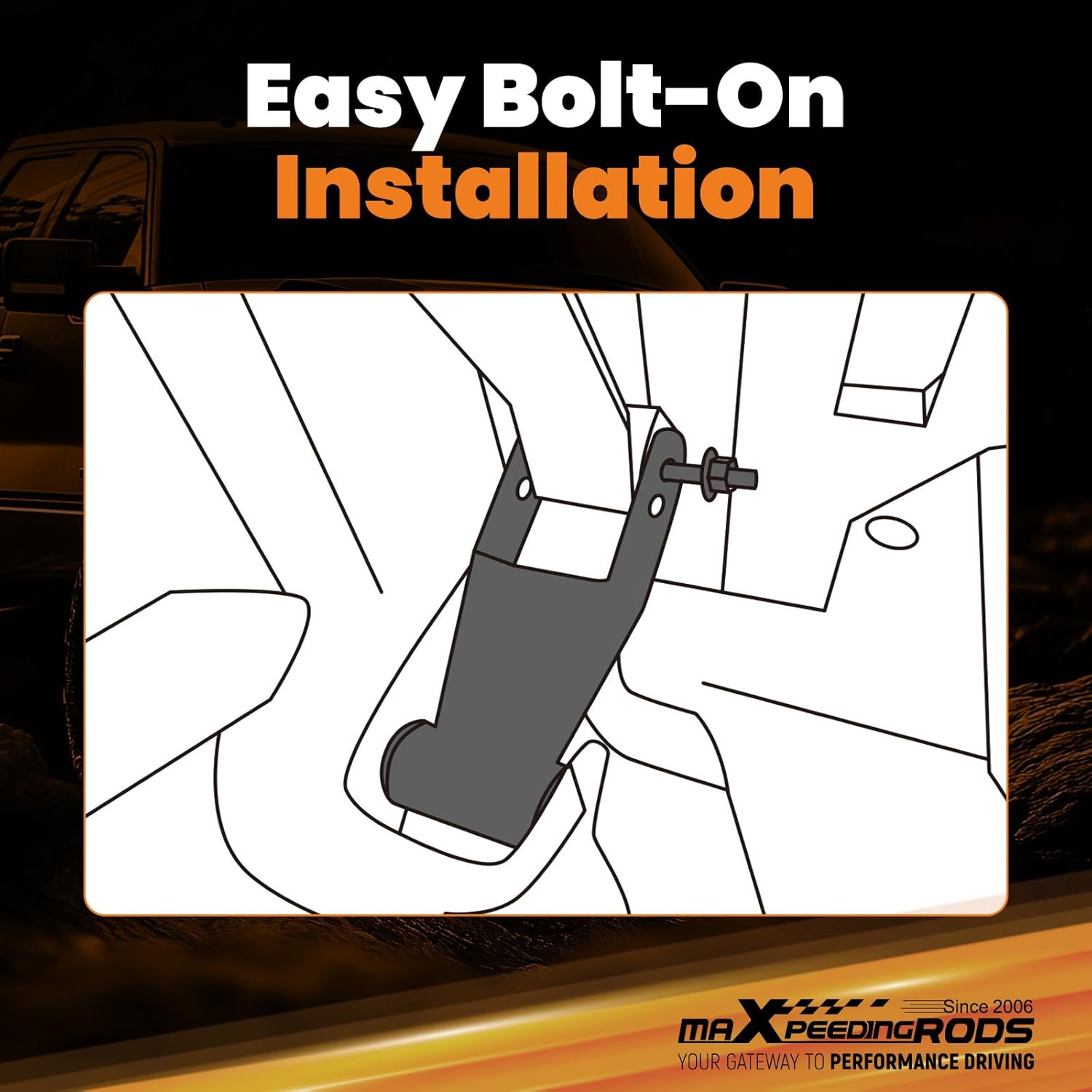 maXpeedingrods 2” Rear Lowering Shackles for Chevy Silverado/GMC Sierra 1500 2019-2024, Adjustable Drop Kit