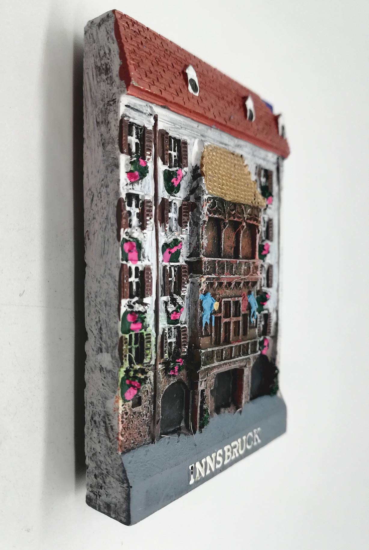 Magnete Da Frigorifero 3D Innsbruck Austria - Souvenir Da Viaggio, Dipinto A Mano, Resina 7,1x6,8 Cm