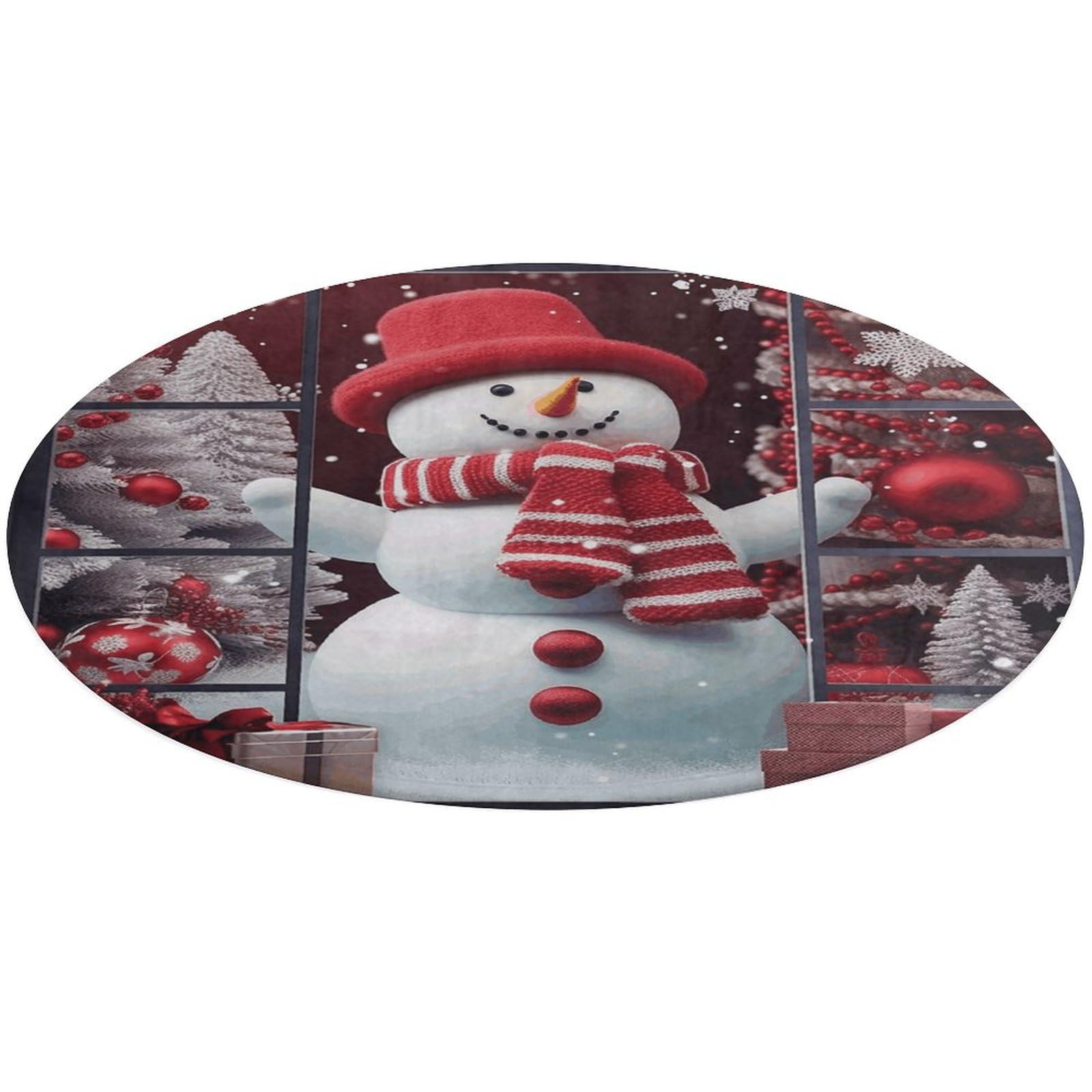 Alfombra de cocina pequeña lavable con diseño de muñeco de nieve navideño