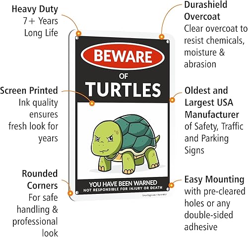 Miniatura 164 de SmartSign Divertido letrero de advertencia con texto en inglés «Beware Of Guinea Pigs – 10 x 7 pulgadas, aluminio laminado libre de óxido de 40 mil