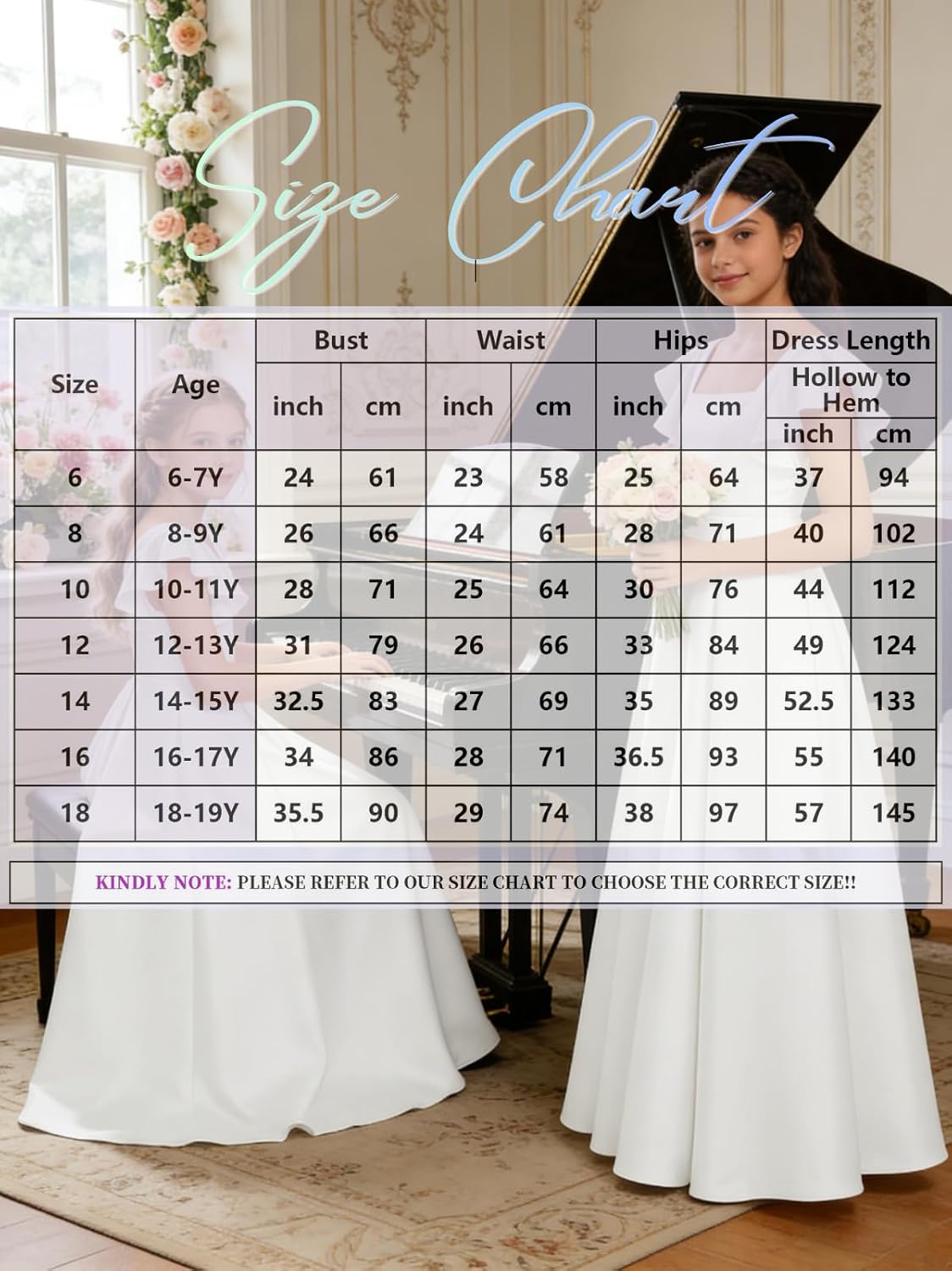 Wedding Satin Junior Bridesmaid Dress Princess Ruffle Sleeve Prom Gown Square Neck A-Line Long Flower Girl Dresses