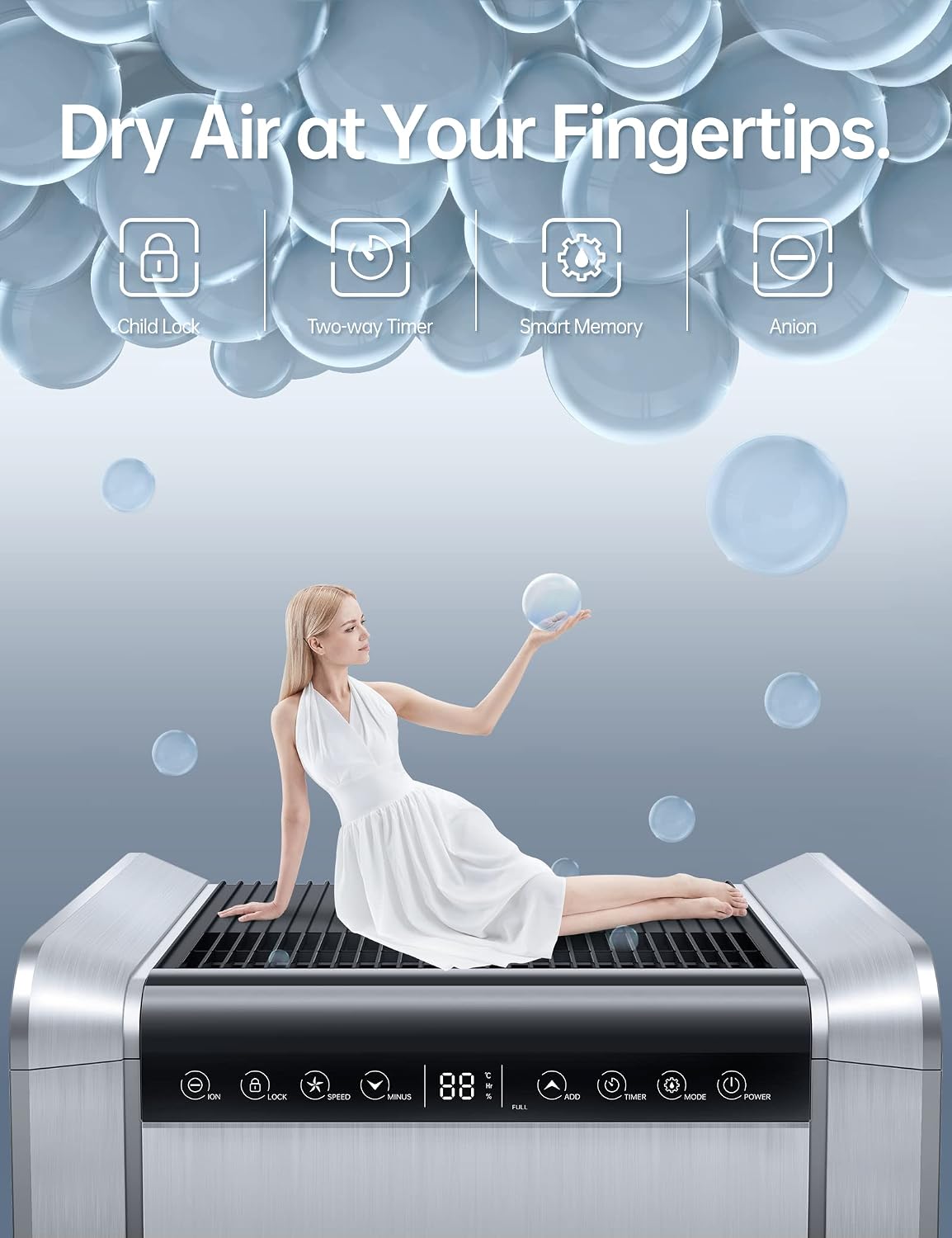 Internal view of BUBLUE Dehumidifier showing dehumidification process