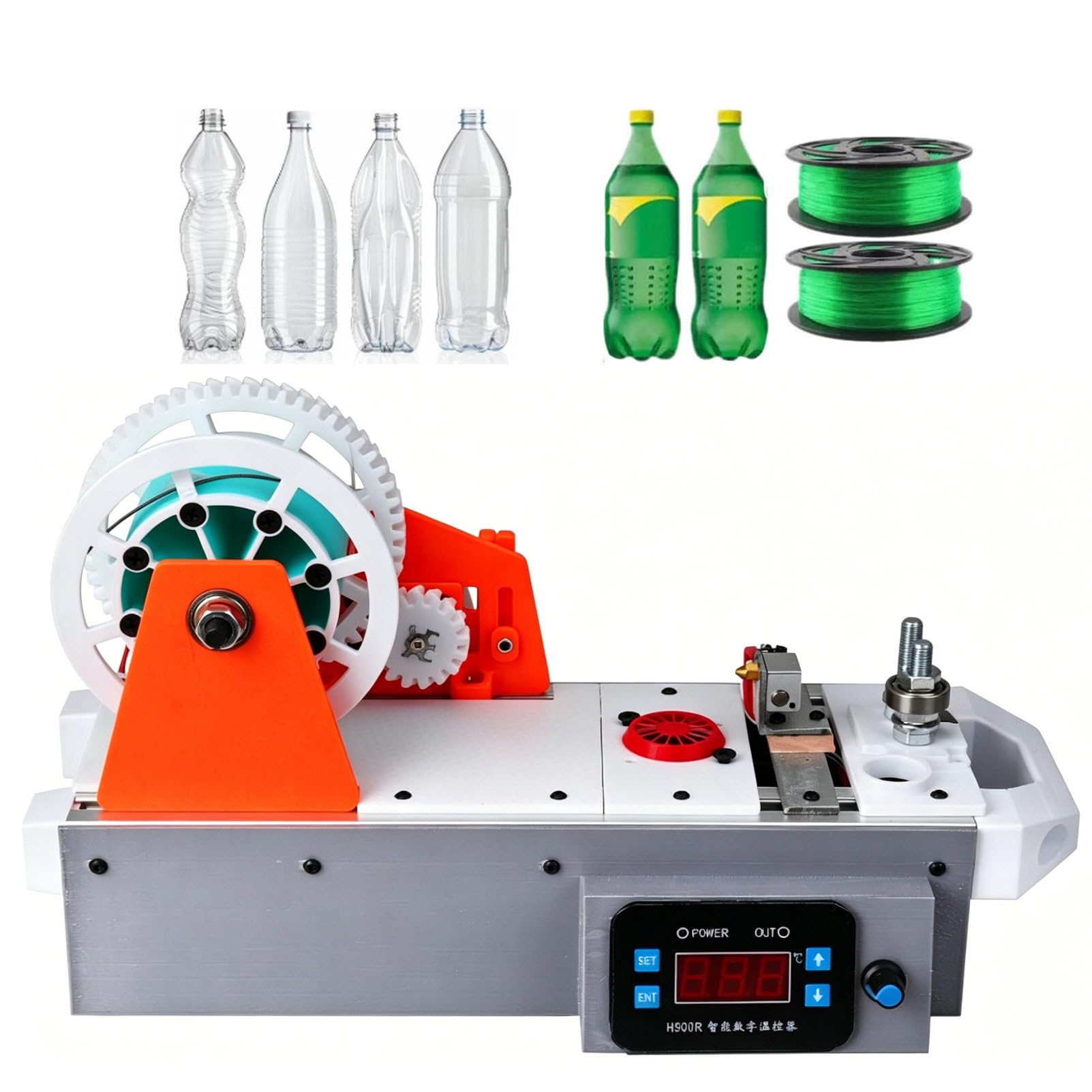 Pvxa 3D Printing Filament Making Machine, Desktop 3D Printer Extruder Filament Maker with Digital Display, Recycling PET Plastic Bottle into 3D Printing Filament Grey