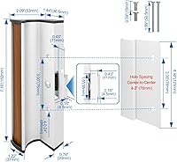 Vista 4 de Baomain Juego de manijas de puerta corredera con espaciado de agujeros de 3", de C a C, montaje en superficie con cierre de abrazadera