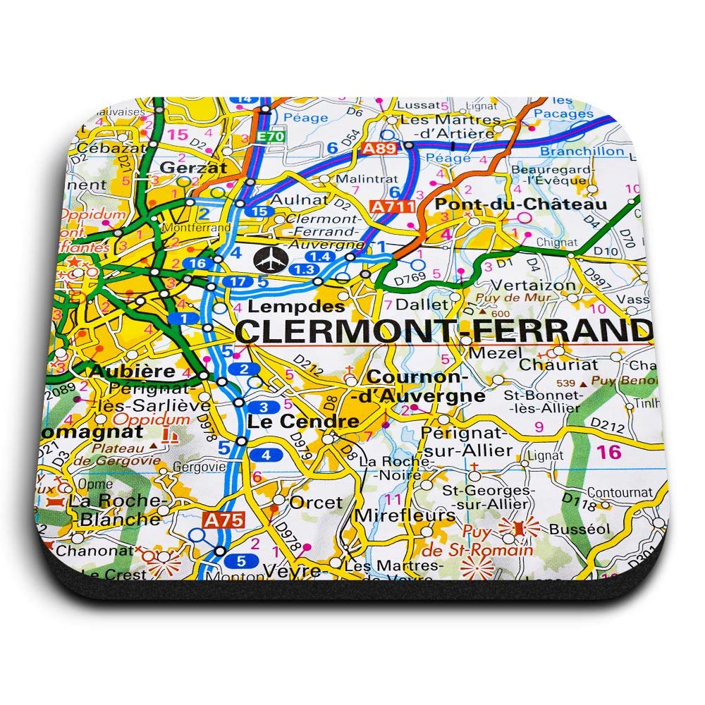 1 x Square MDF Fridge Magnet - Clermont-Ferrand City France French Travel 44625
