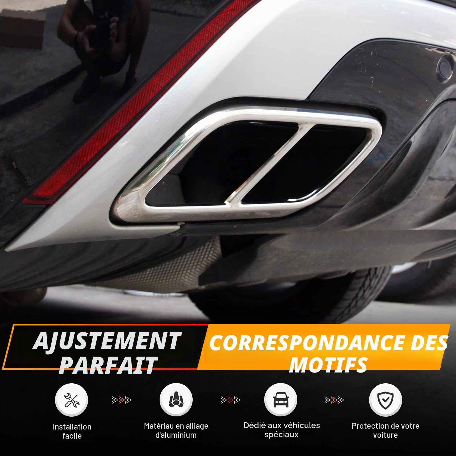 Cache-pot de pot d'échappement extérieur de voiture pour Land Rover Range Rover Velar 2017 2018 2019