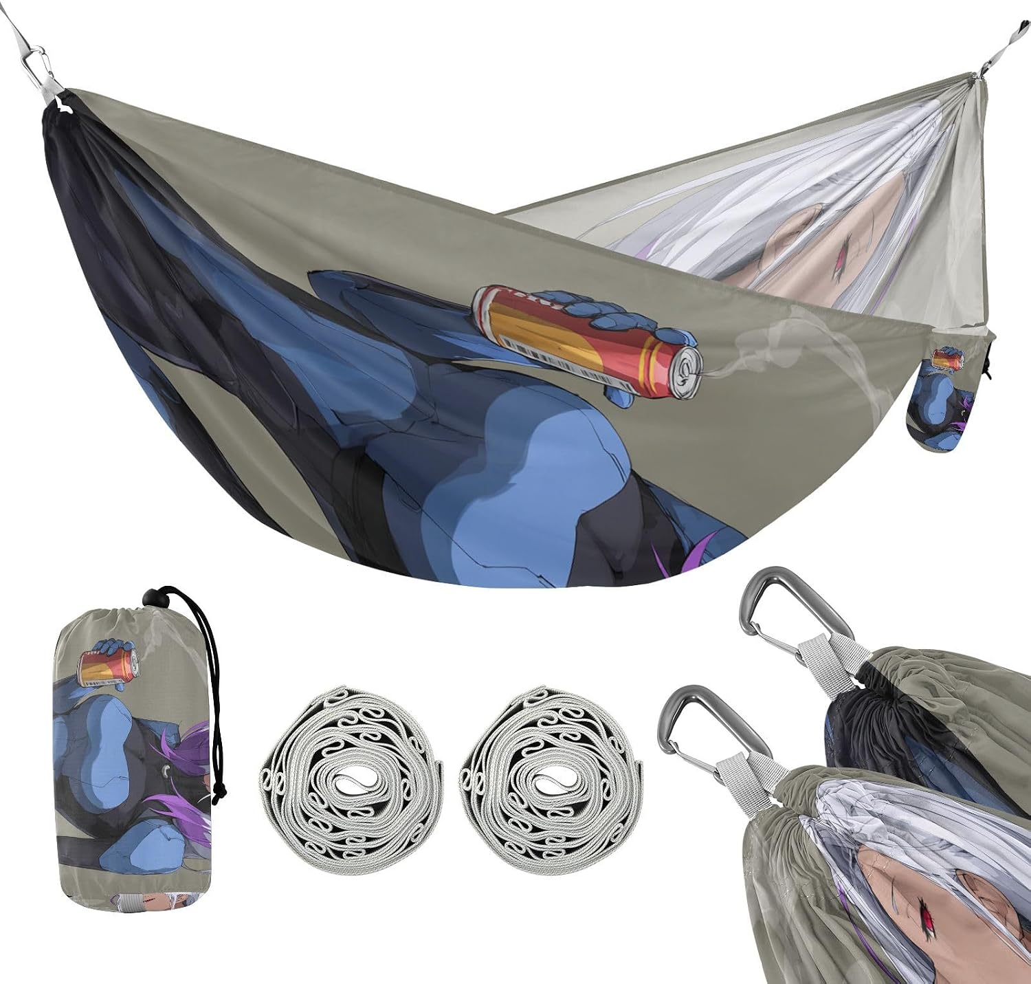 Anime Cool Girl Hammocks Foldable Swing Hammock for Camping Travel Accessories