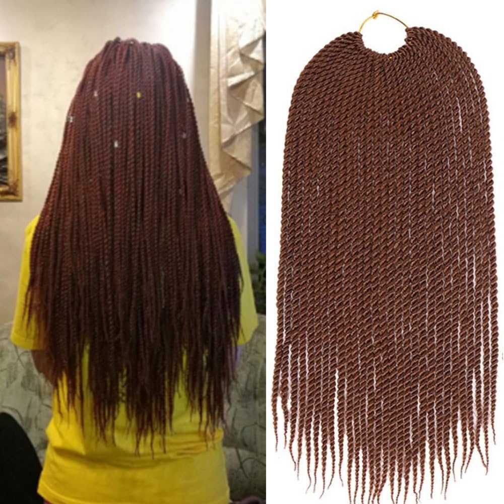 ALIBALLY Long Box Braids 8pack 80g/pack Crochet Twist Braids Hair 18 Inch 30 Strands Senegalese Twist Hair Crochet Braids Synthetic Braiding Hair