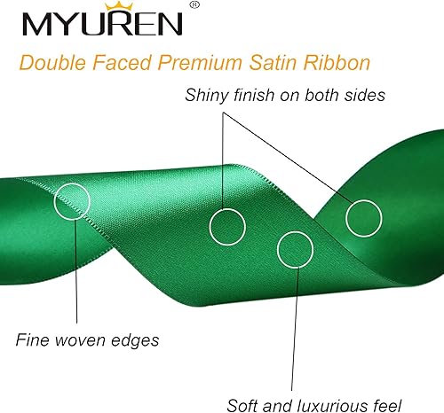 Miniatura 3 de Cinta de satén sólida de 38 pulgadas, cinta de satén verde de doble cara para manualidades, envoltura de regalos, recuerdos de fiesta, baby shower,