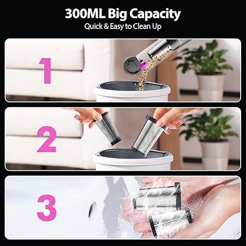 Miniatura 8 de Aspiradora de mano inalámbrica de 25000 Pa, aspiradora de mano 3 en 1, incluye pantalla inteligente y base de carga, aspiradora de mano recargable