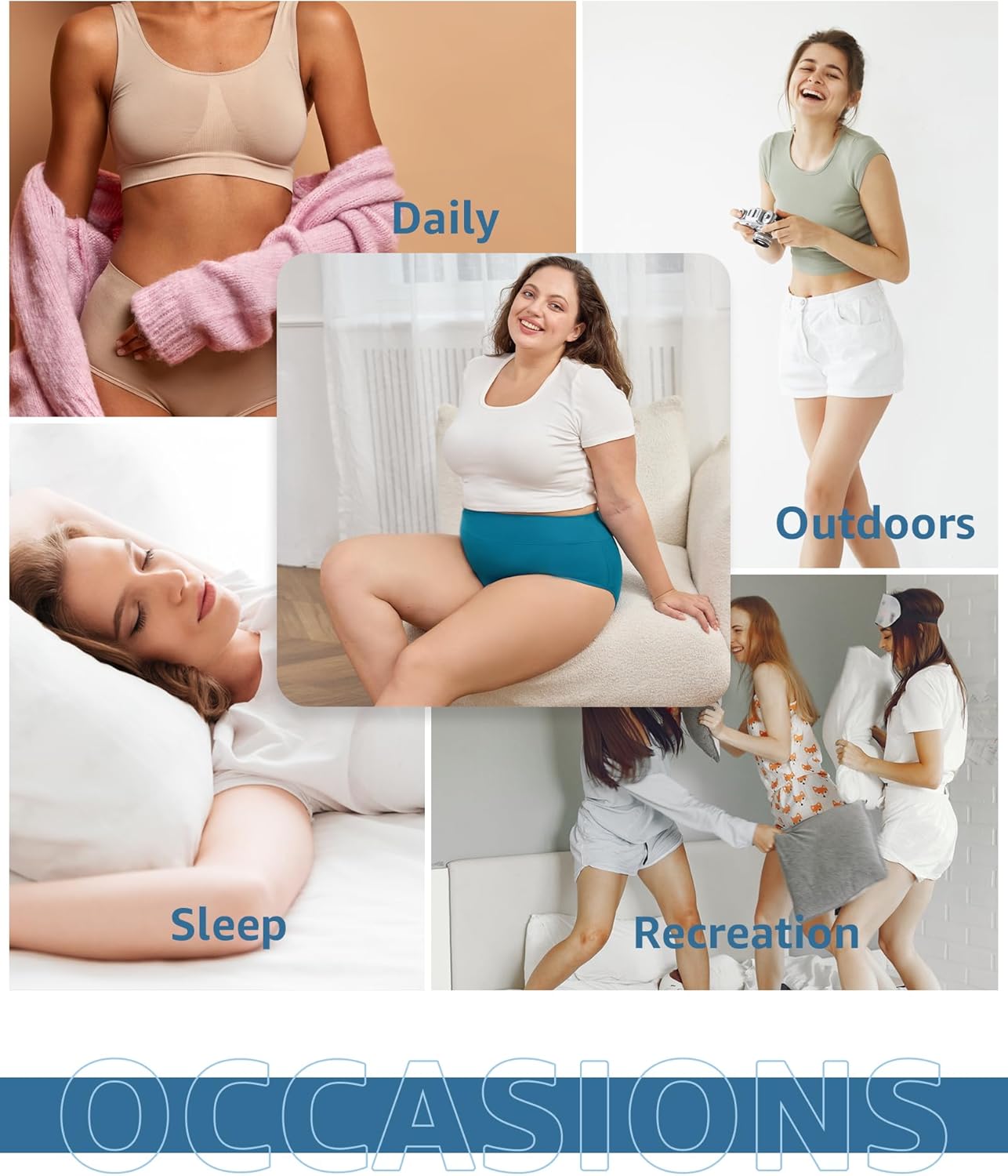 POPKOK Womens Plus Size Underwear Cotton Briefs High Waisted Full Coverage Panties - Image 5