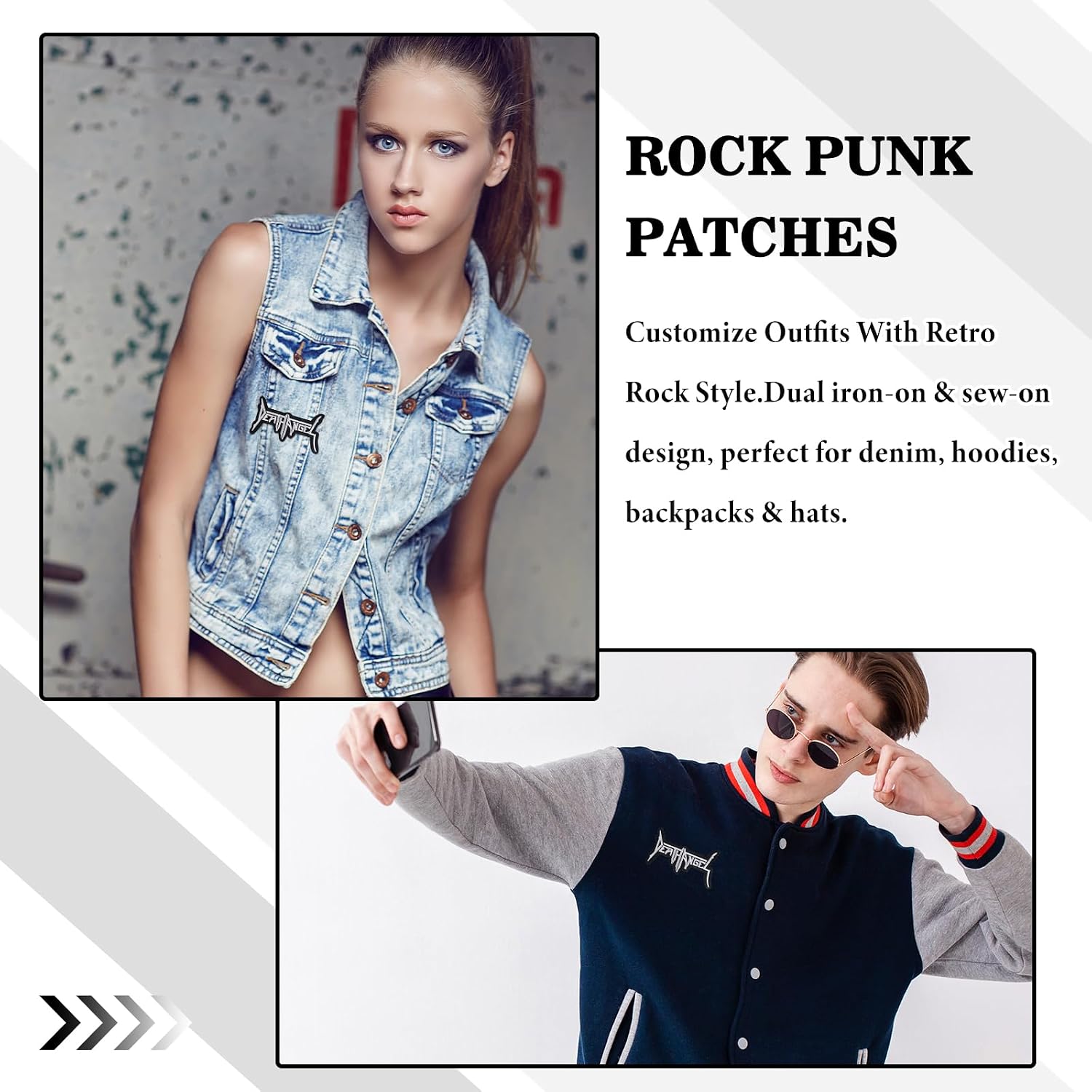 FANCIBAND Rock Style Embroidered Patch, Iron On Sew On Clothing Patch image 5