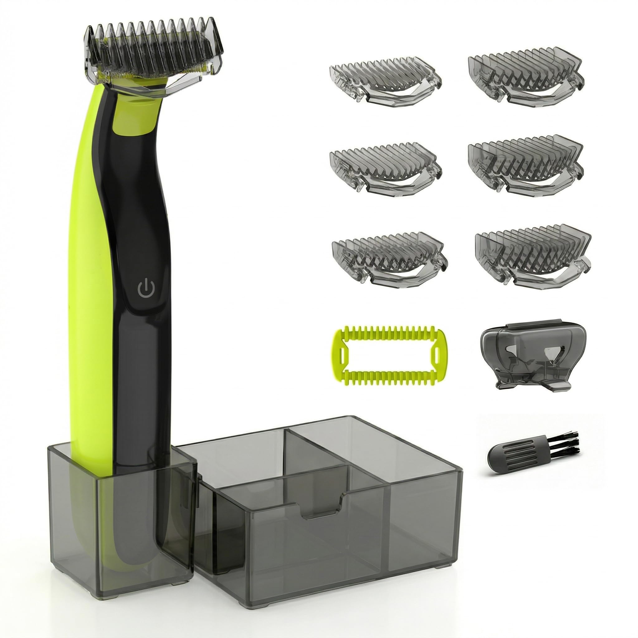 Guards Kit Plus para Philips Norelco OneBlade, peines guía 1-6 mm, peine corporal de repuesto, capuchón protector y organizador acrílico, Black