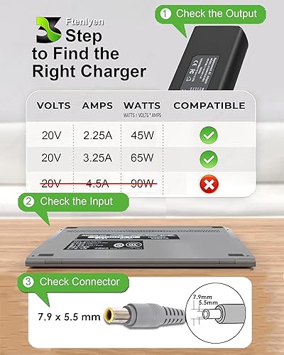 Miniatura 3 de Adaptador de 20V 3.25A 65W para Lenovo Thinkpad T400 T410 T420 T420S T430 T430s T430u T500 T510 T520 X120e X130e X131e X140e X200 X201 X220 Cargador