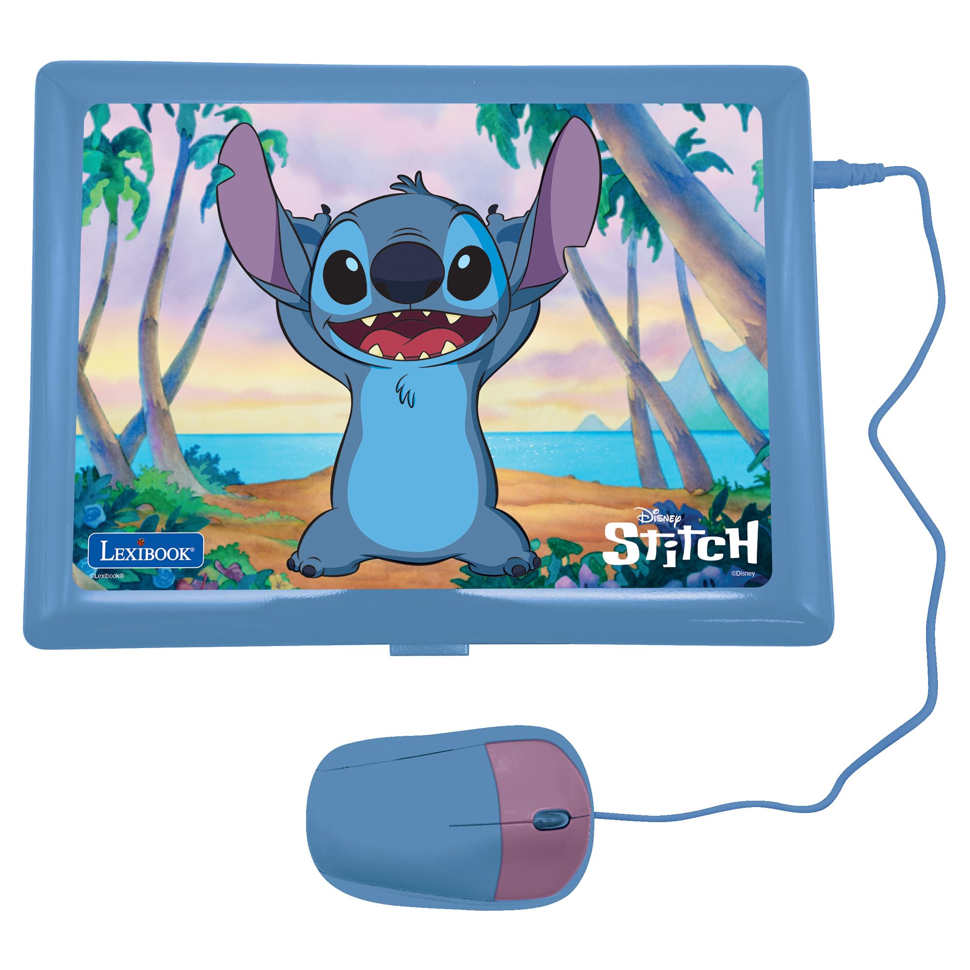 Visita la tienda de LEXIBOOK Lexibook, Disney Stitch, Ordenador Educativo bilingüe en inglés/español, 124 Actividades de lenguaje, Escritura, matemáticas, lógica, música y Juegos, para niños y niñas, JC598Di2 in use