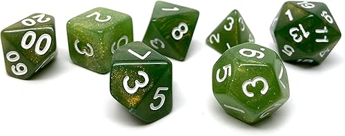 Miniatura 3 de Juego de dados poliédricos de remolino de mármol, juego de 7 piezas con un D20, D12, D10, D8, D6, D4 y D00 (mármol negro con fuente blanca)