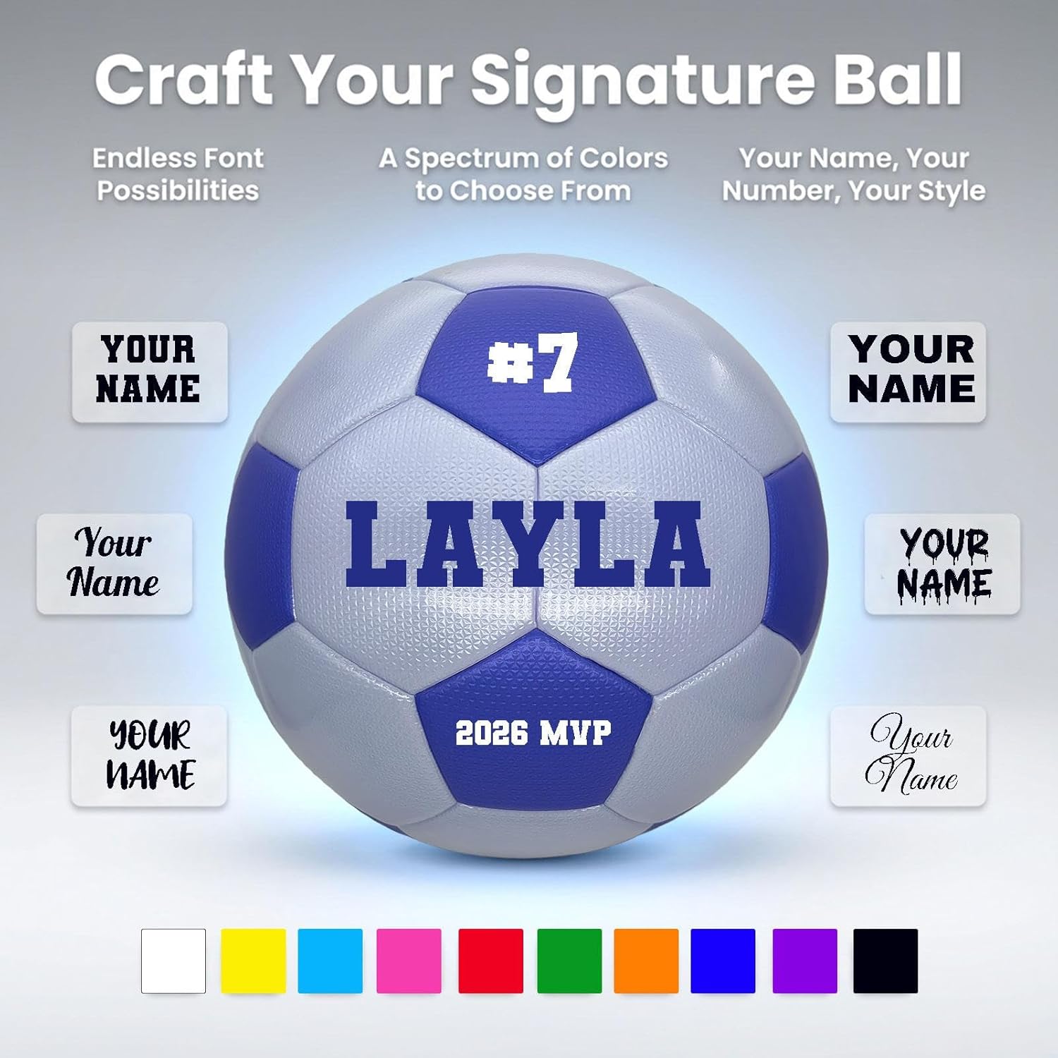 Personalized Soccer Ball Custom with Name – Official Size 5 – Unique Gifts for Soccer Ball Players, Teams, Coaches, Birthdays & Events