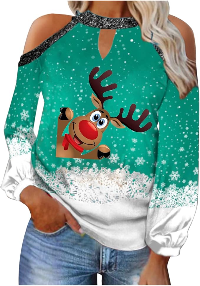 Reindeer shirt womens Clearance