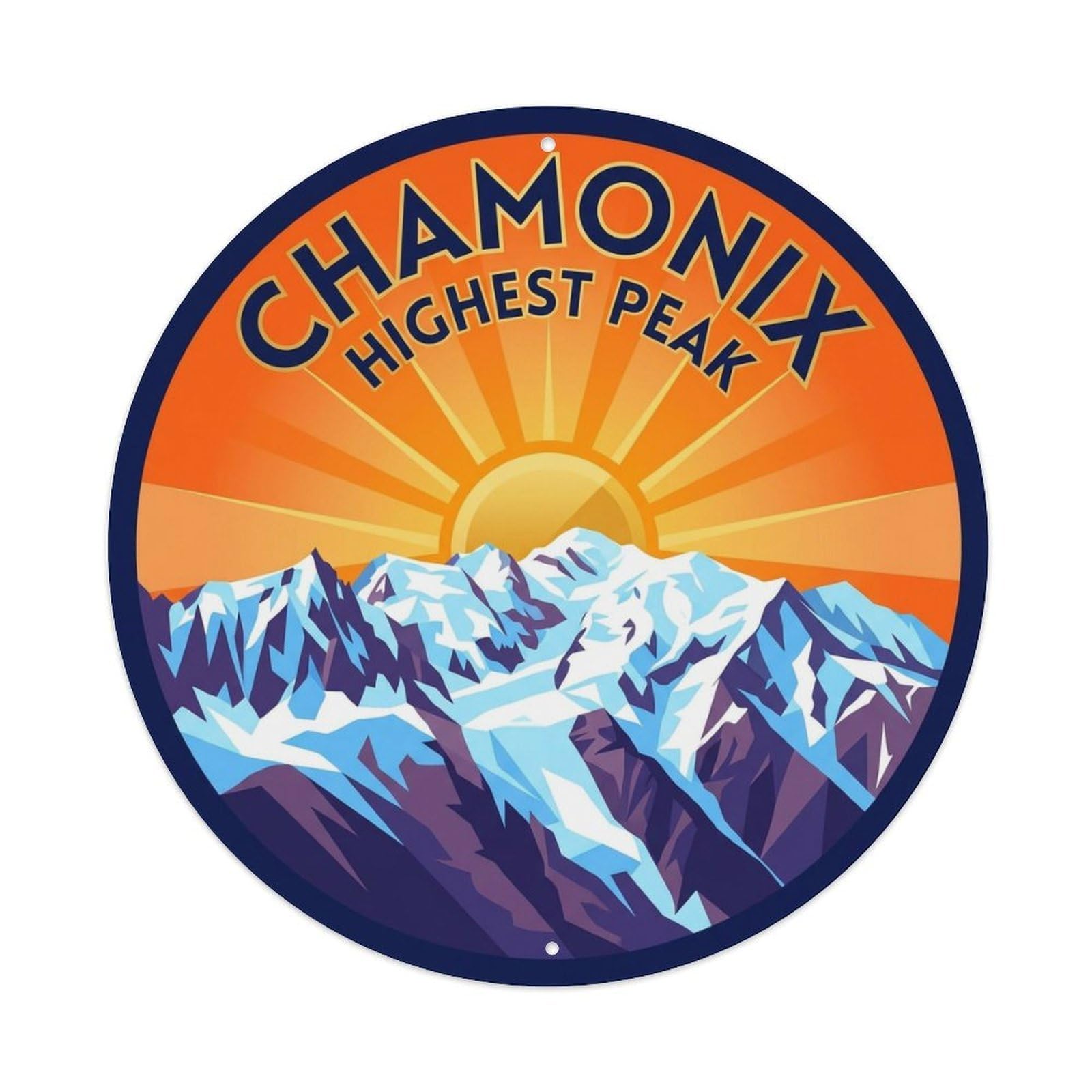 Vintage Travel Chamonix France Witness Metal Tin Sign
