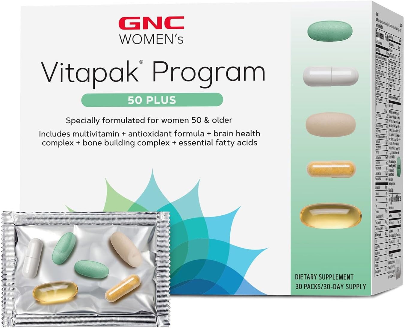 GNC Women’s Ultra Mega 50 Plus Vitapak Program, 30 Packs, for Overall Women’s Health for Those Over 50