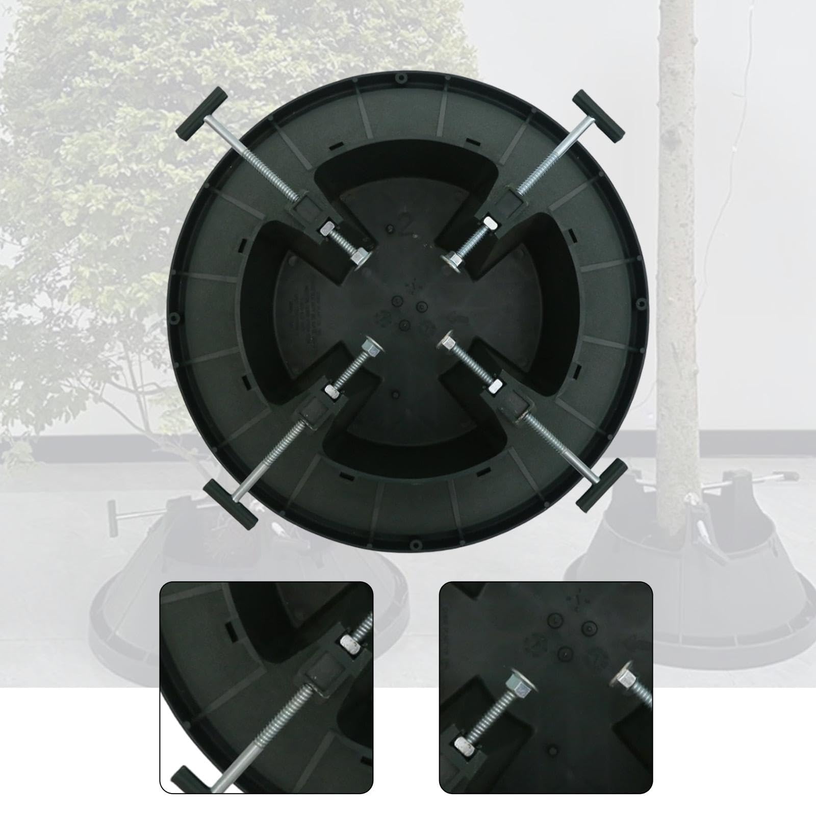 TISHITA Support de Sapin de Noël Support Arbre de Noël Socle Robuste Pied Stable Réservoir d'eau Matériau PP Adapté Aux Familles Décoration Saisonnière, L