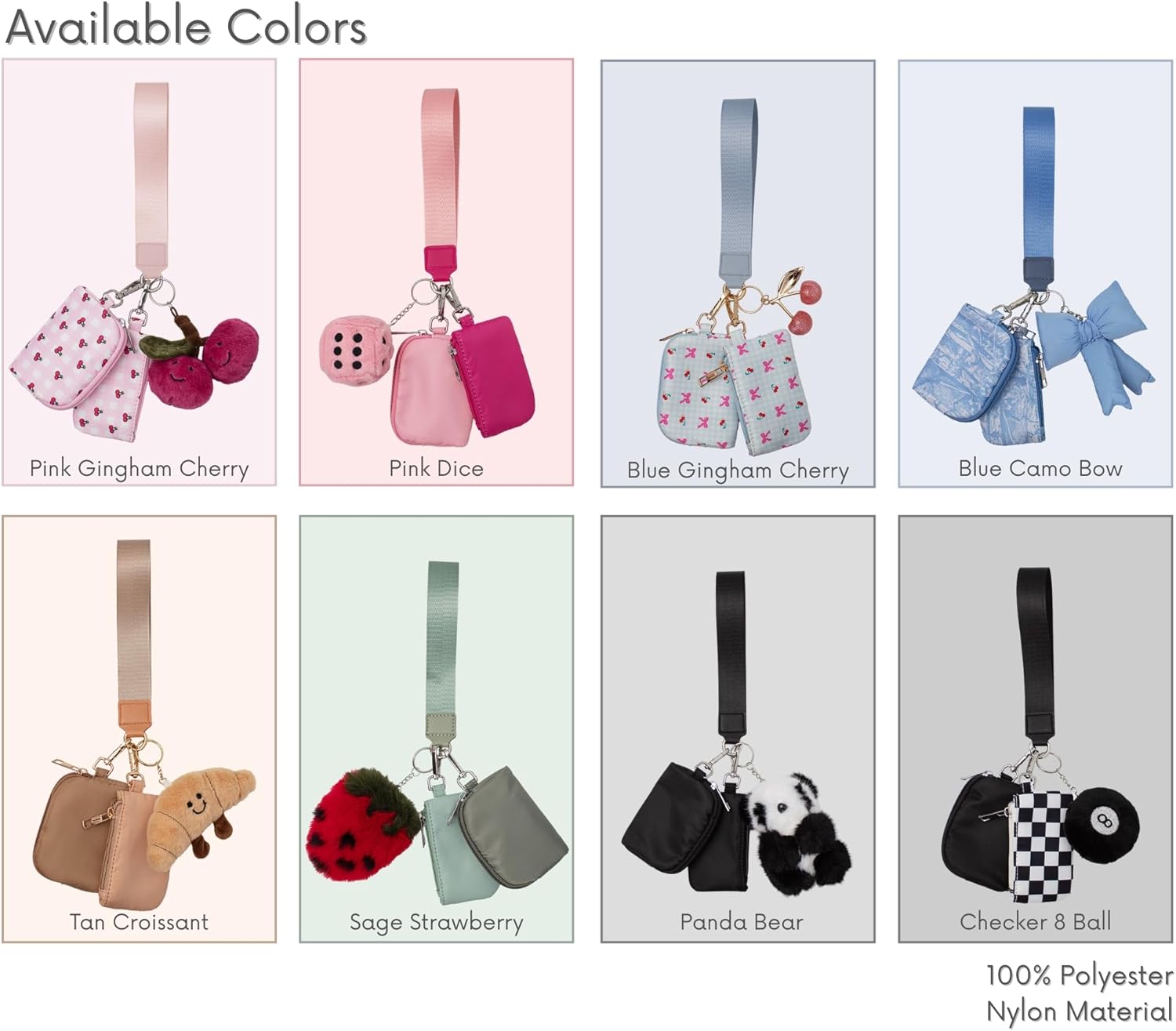 Women's PU Leather Double Pouch Wallet Wristlet with Keychain – Trendy Compact Mini Wallet with Dual Zipper Pouches & Bag Charm (Leopard) - Image 9