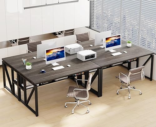 Miniatura 68 de Tribesigns Escritorio simple para computadora de 55 pulgadas, mesa de escritorio de oficina en casa para estación de trabajo, nogal oscuro + patas