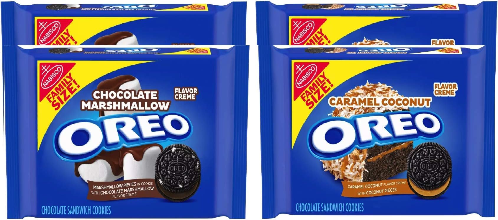 NEW Oreo Caramel Coconut & Oreo Chocolate Marshmallow The Perfect Cookie Sandwich Net Wt 17oz (Perfect Duo, 4)