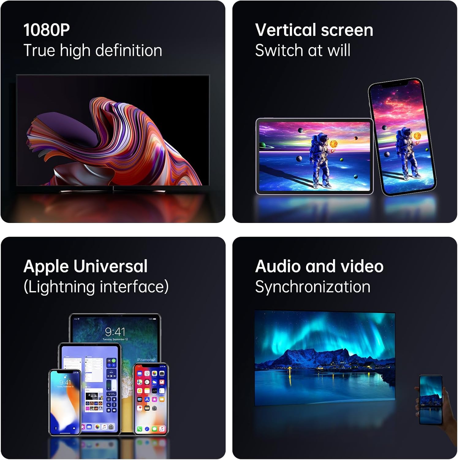 [MFi Certified] Lightning to HDMI Cable • HDMI Cable for iPhone to TV • Compatible with iPhone14, 13, 12, 11 to TV Output • with 1080P HD Display • Just Plug and Play/6.6FT - Image 7