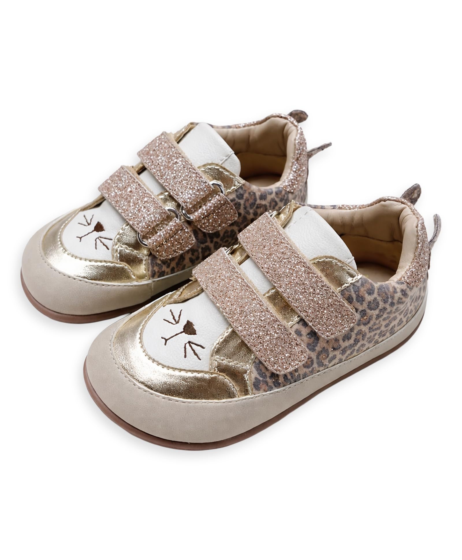 mi arcus Girls Gold & Glitter Cat Face Design Walking Shoes-picture-48