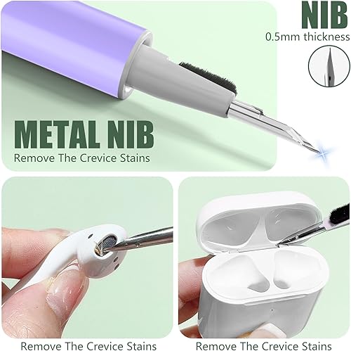 Miniatura 3 de Paquete de 1 kit de limpieza para auriculares AirPods Pro 1, 2, 3, kit de limpieza con forma de bolígrafo con cepillo suave, herramienta de esponja