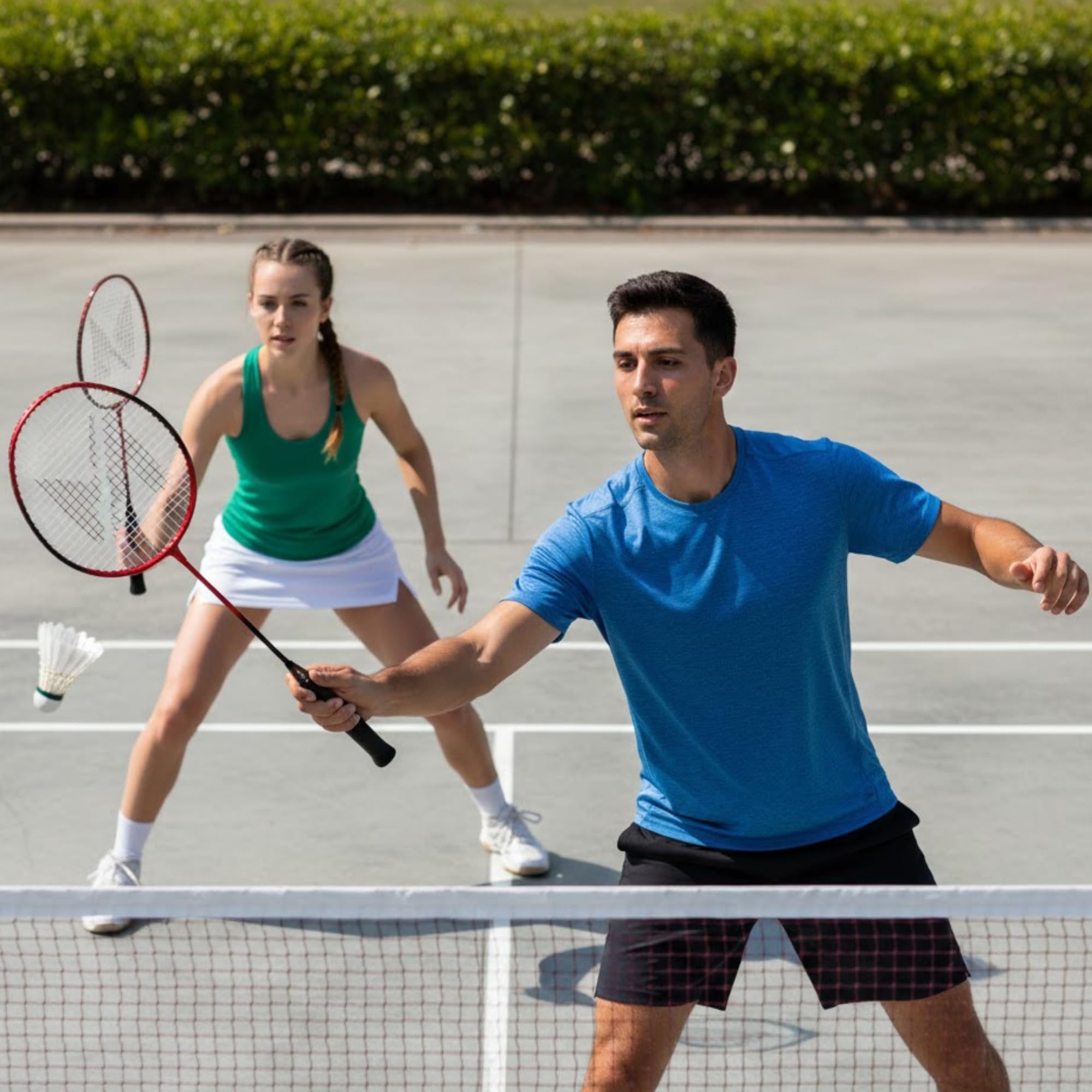 Set di racchette da badminton per 2 giocatori, leggere e robuste, doppie racchette, borsa con maniglia per il trasporto inclusa