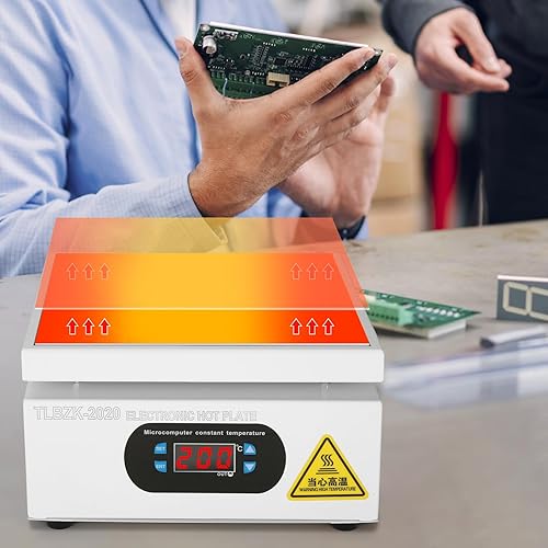 Miniatura 9 de placa caliente de la estación de soldadura de 350W 110V, laboratorio eléctrico del calentador de la reanudación del precalentamiento del