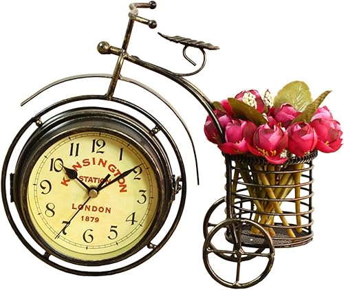 Reloj de escritorio vintage reloj de mesa de escritorio de casa de campo de mesa reloj de metal para oficina dormitorio decoración de cuarzo