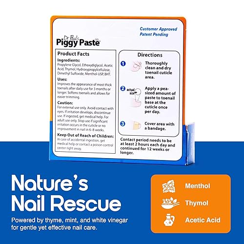 B01GSF3MTQ_image_1 Dr. Paul's Piggy Paste Gel 2-Pack. Restaura uñas quebradizas y amarillas de los dedos de los pies y las hace claras y saludables de nuevo. Dos tubos