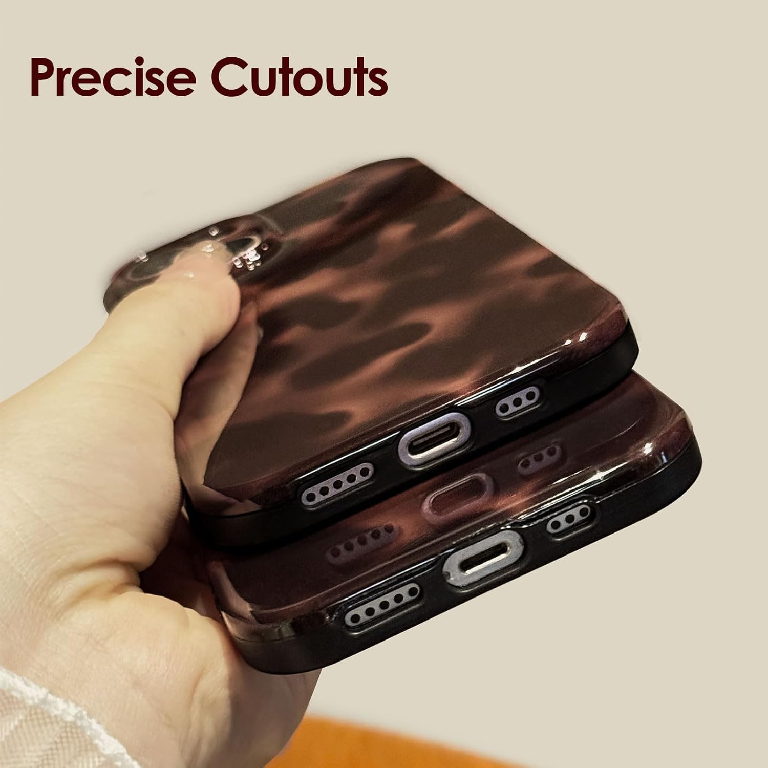 Anuck for iPhone 12 Pro Case Tortoise Shell Phone Case, Cute Chic Amber Leopard Cheetah Print Aesthetic Design Full Camera Protection, Soft TPU Slim Shockproof Cover 6.1 for Women Girls Men-Brown