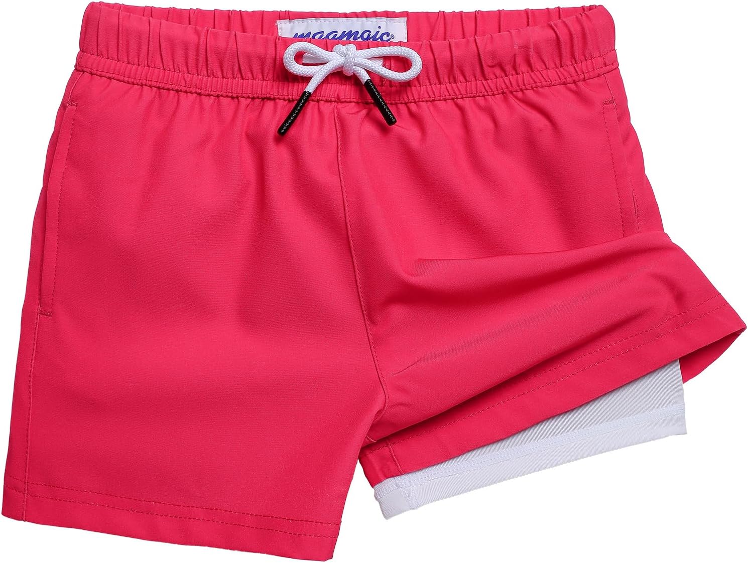 maamgic Boys Swim Trunks with Compression Liner Quick Dry Swim Shorts Anti-Chafe Boy Bathing Suit