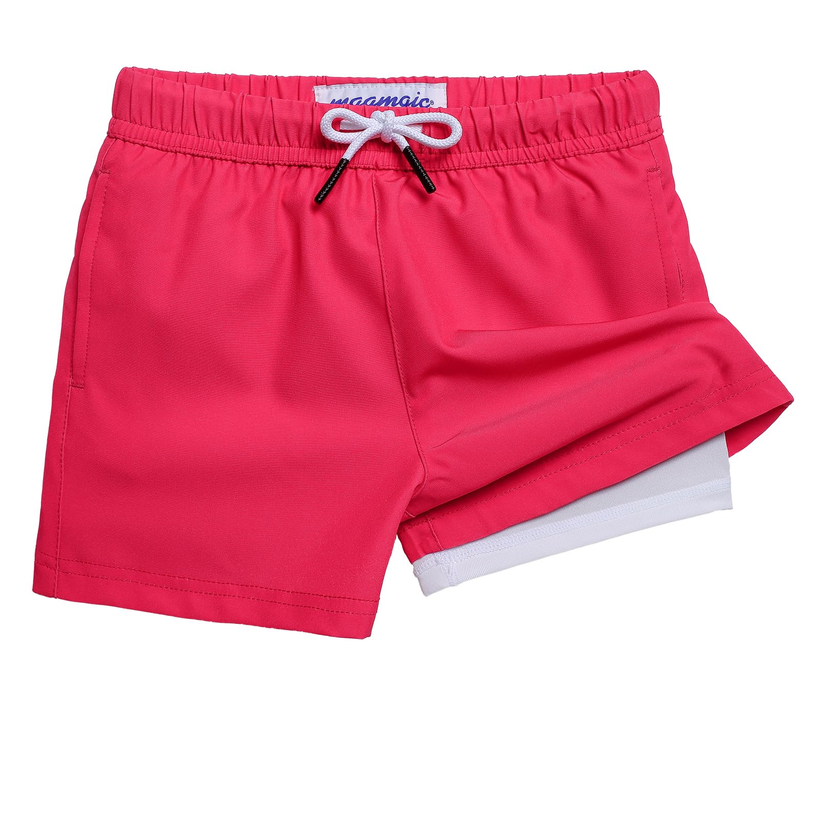 maamgic Boys Swim Trunks with Compression Liner Quick Dry Swim Shorts
