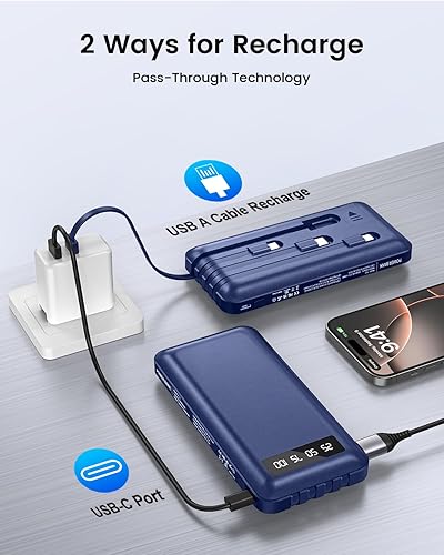 Miniatura 6 de Cargador portátil con 4 cables incorporados