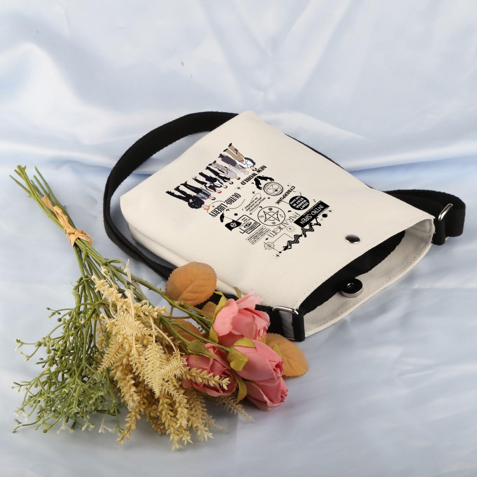UJIMS K-POP Boy Group Gift Ateezz - Bolsa cruzada para fanáticos de los personajes de los fanáticos de la música, regalo inspirado en el álbum de cantantes, mercancía para amantes