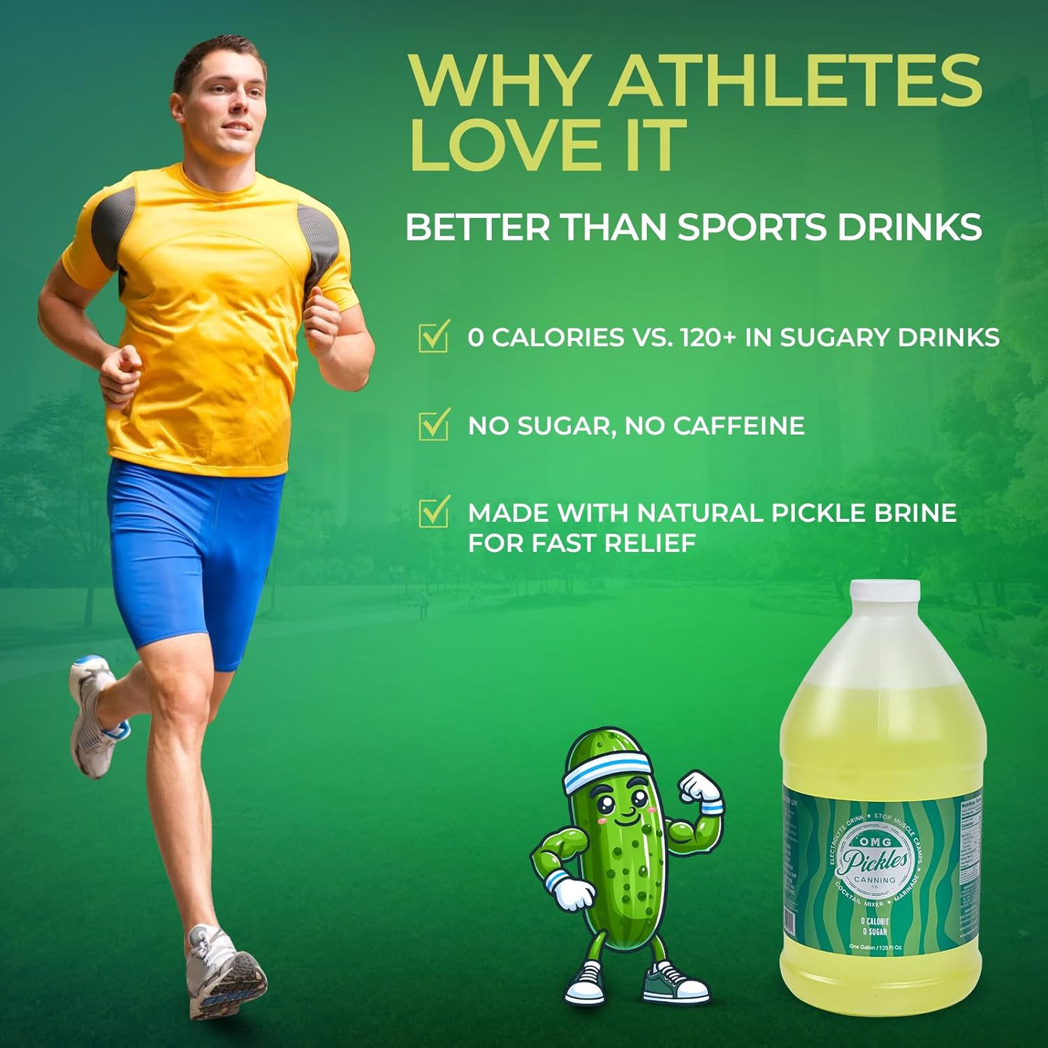 OMG Pickles Dill Pickle Juice for Leg Cramps – Natural Pickle Juice Sports Drink for Cramp Relief & Hydration – Pickle Juice Sport Recovery with Electrolytes – Dill Pickle Juice Gallon Bottle - 128 Oz