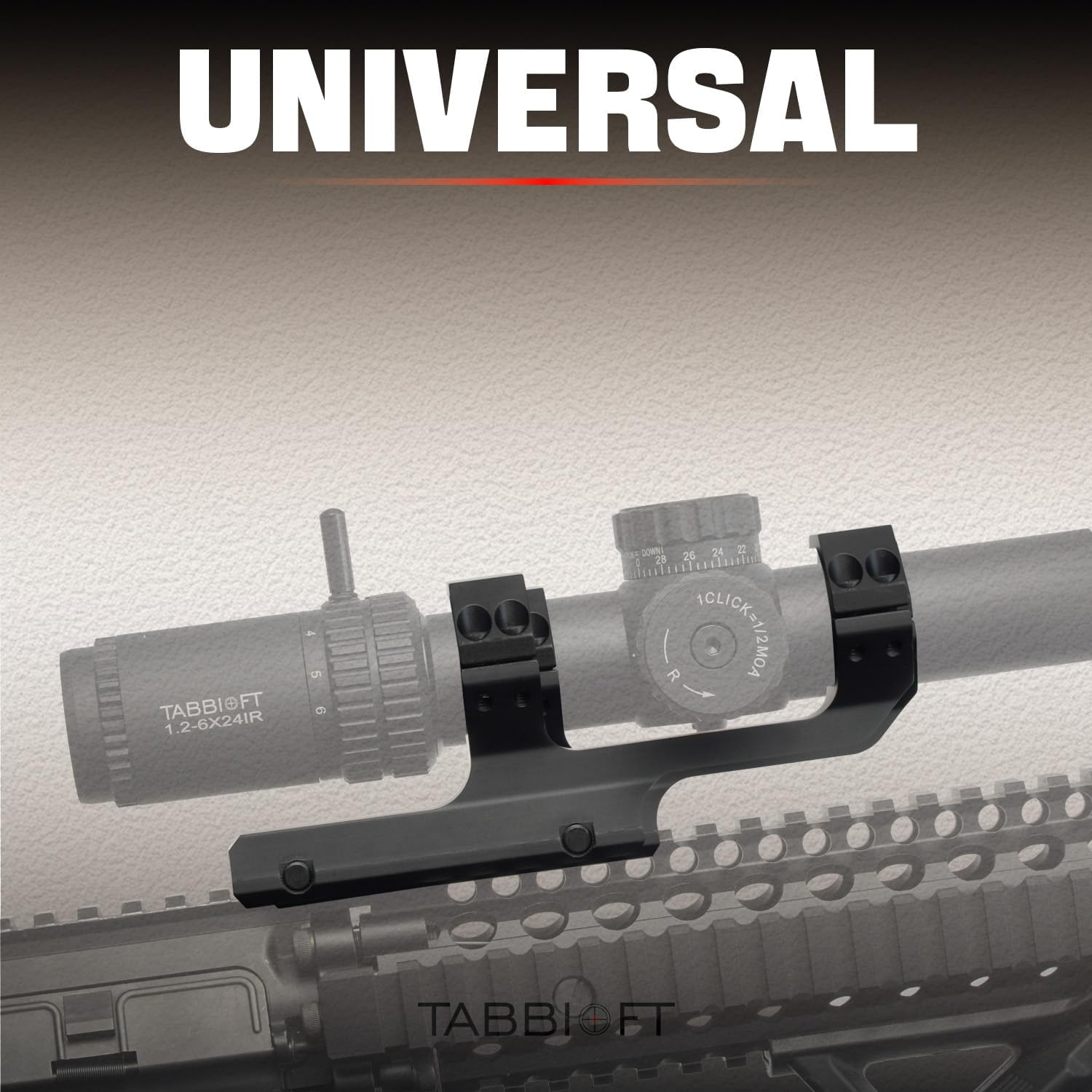 TABBIOFT Scope Mount, 25.4mm/30mm Dual Ring Optic Mount, 1.3" Center Height for 20mm Rail, for Outdoor Hunting