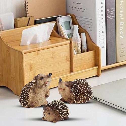 Miniatura 8 de Naysku Figura de erizo de 34 piezas, estatua de jardín de hadas, estatuas de jardín de erizo de plástico, figuras de jardín de animales para patio