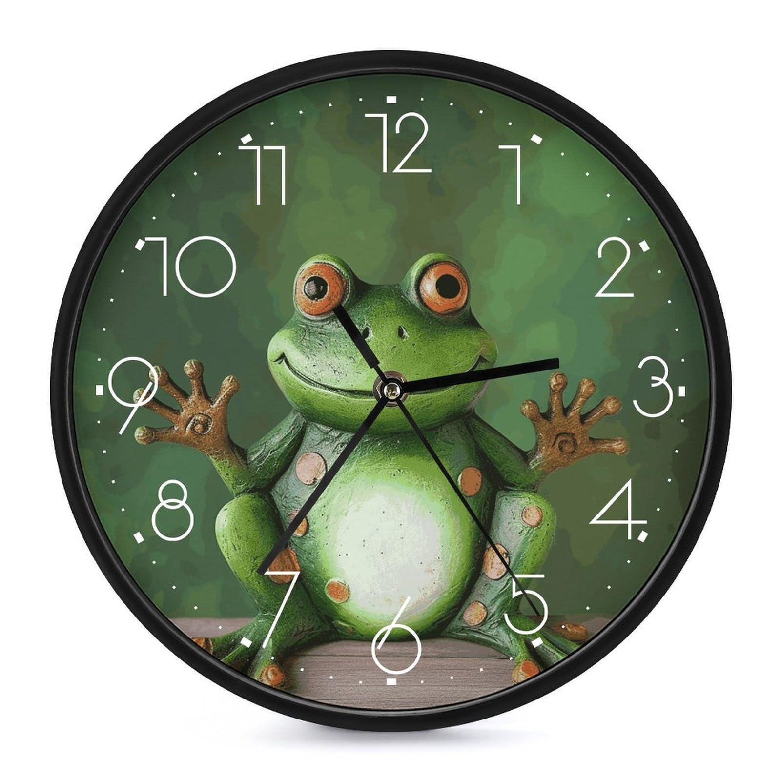 Horloge murale silencieuse grenouille 25,4 cm pour travailler sans bruit