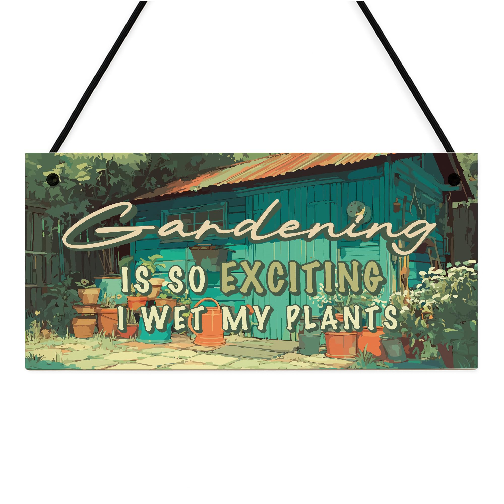 Red Ocean Garden Sign Quirky Garden Plaque For Outside Wet My Plants Funny Garden Sign Hanging Shed Sign Yard Plaque Gifts For Women Her Home Decor