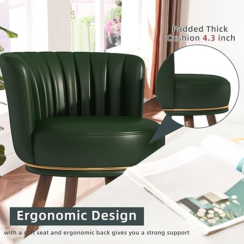 Miniatura 5 de SeekFancy Juego de 2 taburetes de bar giratorios de 27 pulgadas, taburetes de bar de altura de mostrador con respaldo, sillas de bar giratorias 360