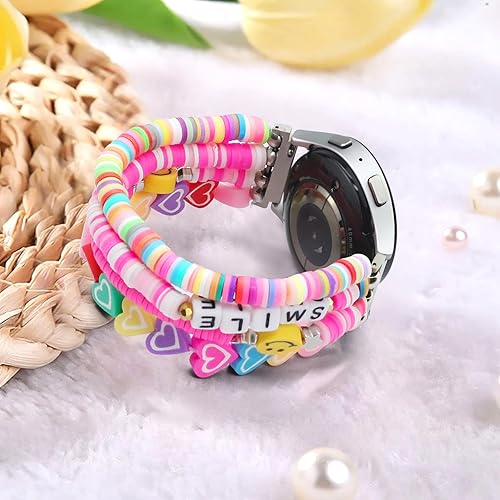 Miniatura 2 de JR.DM Pulsera de cuentas compatible con Samsung Galaxy Watch 654 de 1.575 pulgadas, 1.732 pulgadas, Galaxy Watch 5 Pro de 1.772 pulgadas, Watch 4