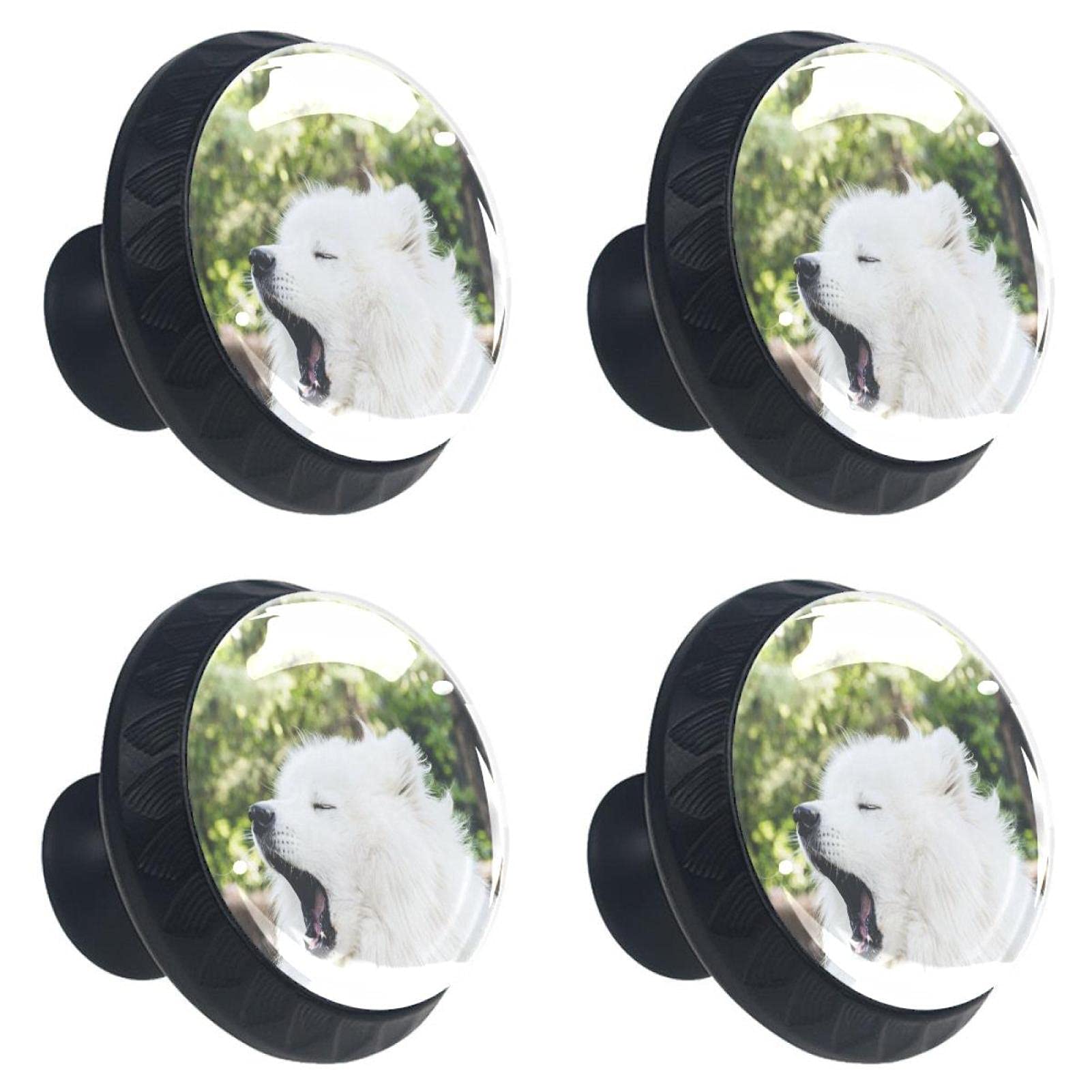 Poignées de tiroir ergonomiques en verre de cristal blanc, lot de 4 boutons de meuble robustes