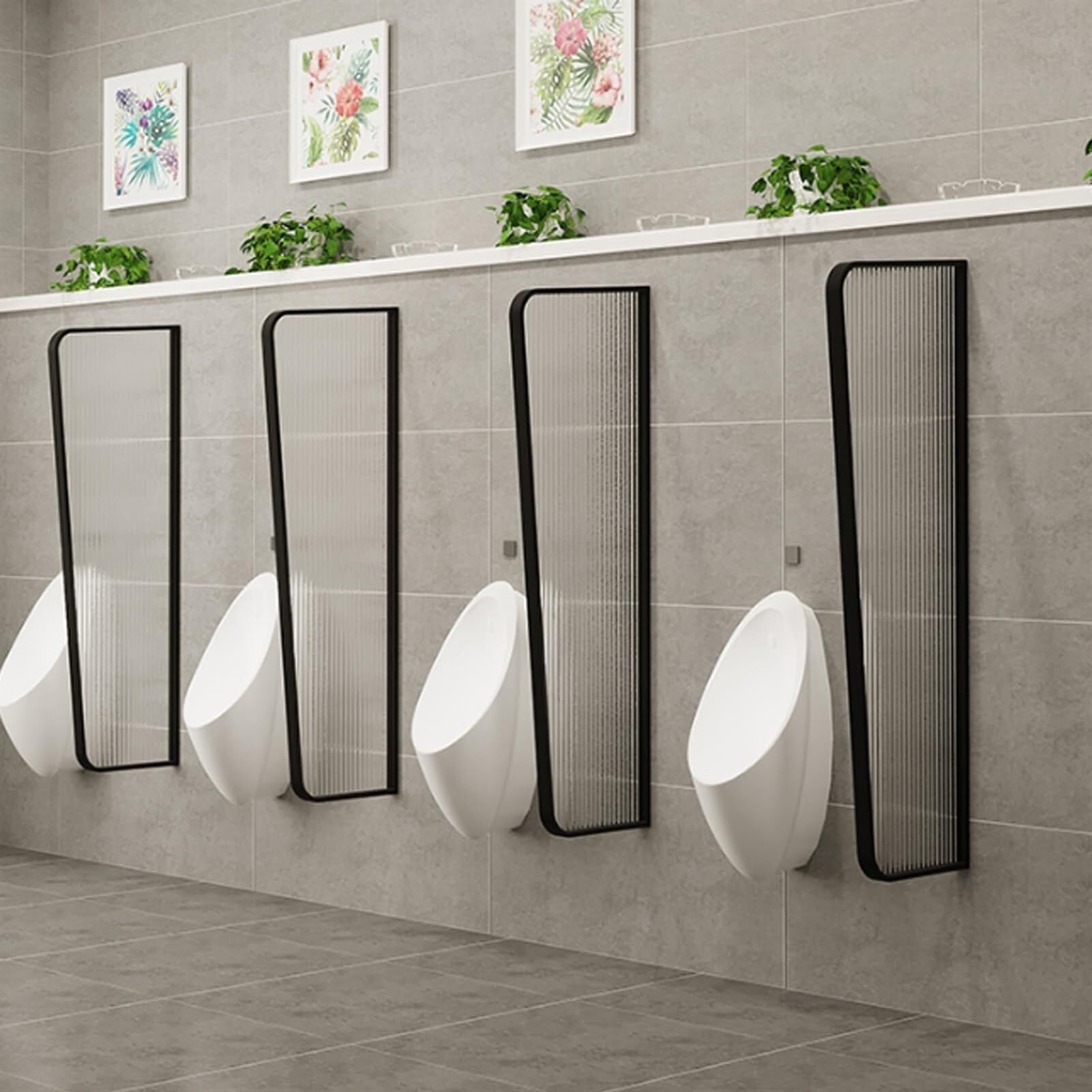 Separadores de acero inoxidable para urinario: mamparas de diseño para hoteles
